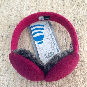 NWT Magenta + Faux Fur Earmuffs with Integrated Speaker/Mic